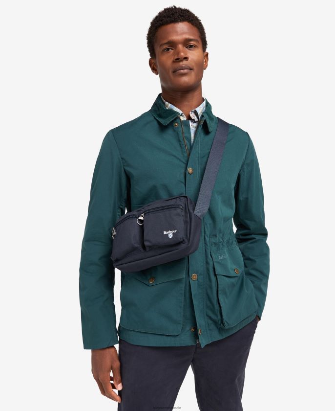 Barbour 8B6RFZ2201 accesorios azul marino clásico hombres bolsa crossbody con motivo de cascada