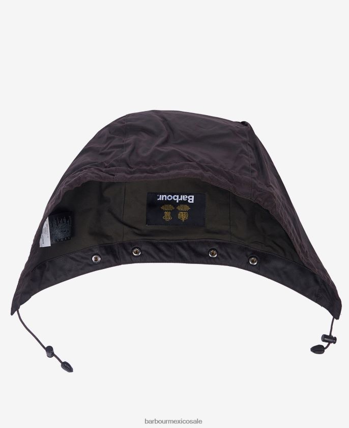 Barbour 8B6RFZ2340 accesorios negro hombres capucha lisa de algodón encerado