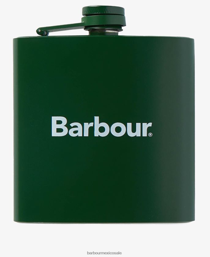 Barbour 8B6RFZ2361 accesorios verde hombres set de regalo de petaca y calcetín