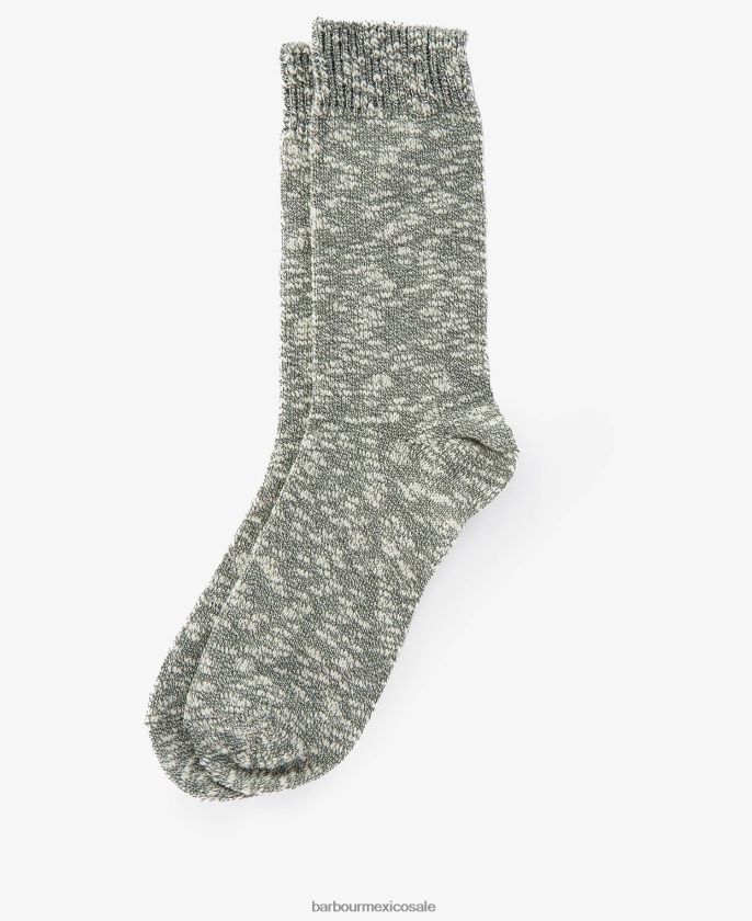 Barbour 8B6RFZ2361 accesorios verde hombres set de regalo de petaca y calcetín