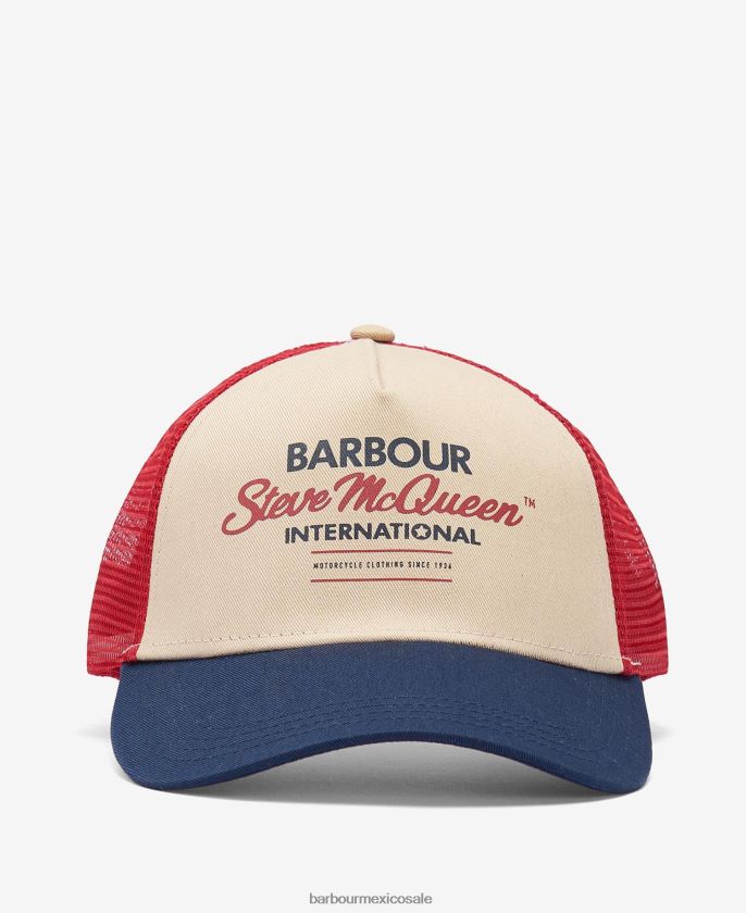 Barbour 8B6RFZ2240 accesorios azul marino/rojo/piedra hombres gorra de camionero steve mcqueen