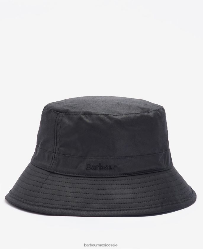 Barbour 8B6RFZ2251 accesorios negro hombres sombrero de cubo de cera