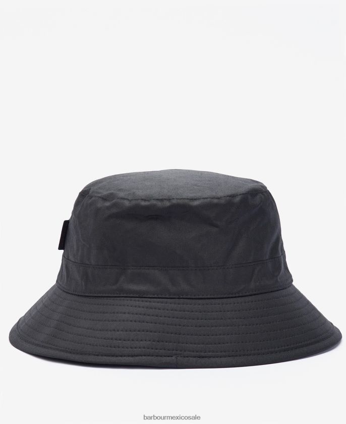 Barbour 8B6RFZ2251 accesorios negro hombres sombrero de cubo de cera