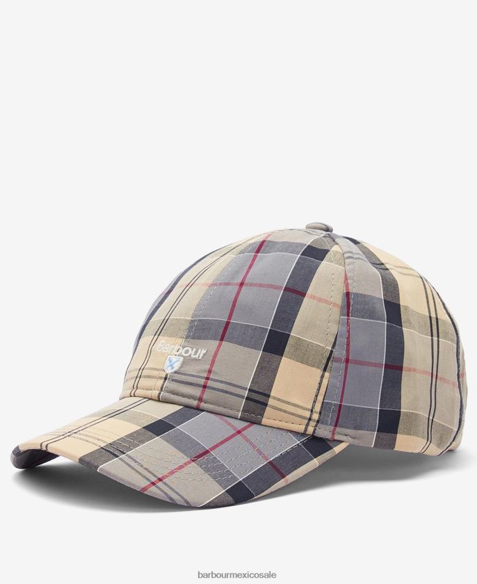 Barbour 8B6RFZ2266 accesorios beige hombres gorra deportiva tartán