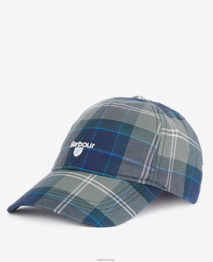 Barbour 8B6RFZ2271 accesorios azul cielo hombres gorra deportiva tartán
