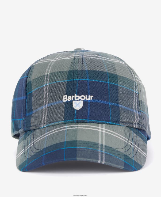 Barbour 8B6RFZ2271 accesorios azul cielo hombres gorra deportiva tartán