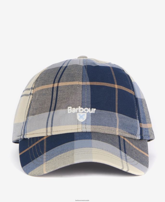 Barbour 8B6RFZ2299 accesorios azul cielo hombres gorra deportiva tartán