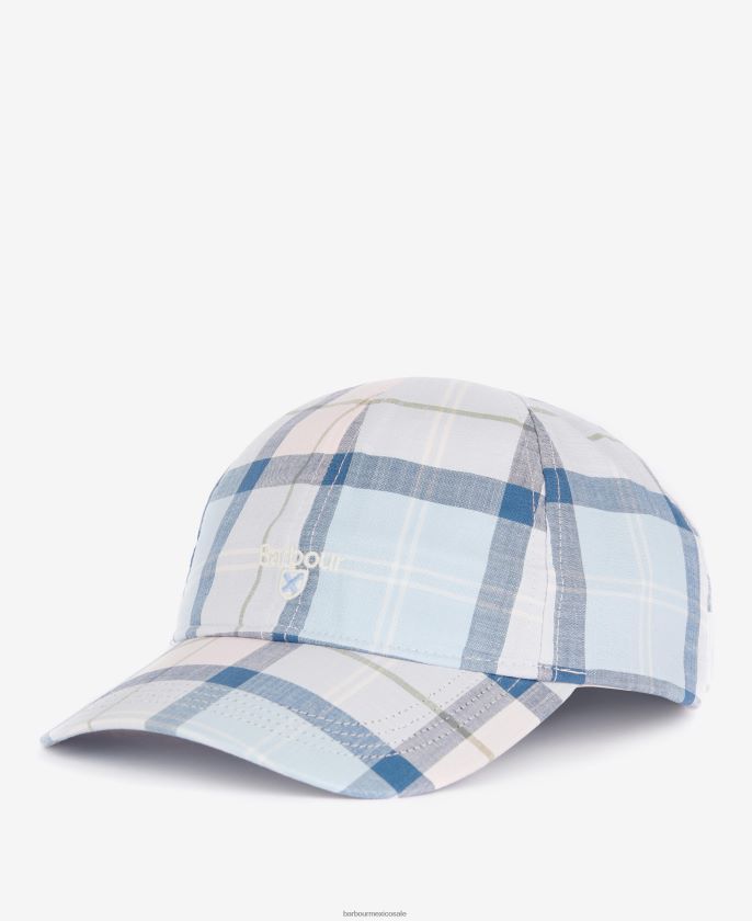 Barbour 8B6RFZ2303 accesorios azul cielo hombres gorra deportiva tartán