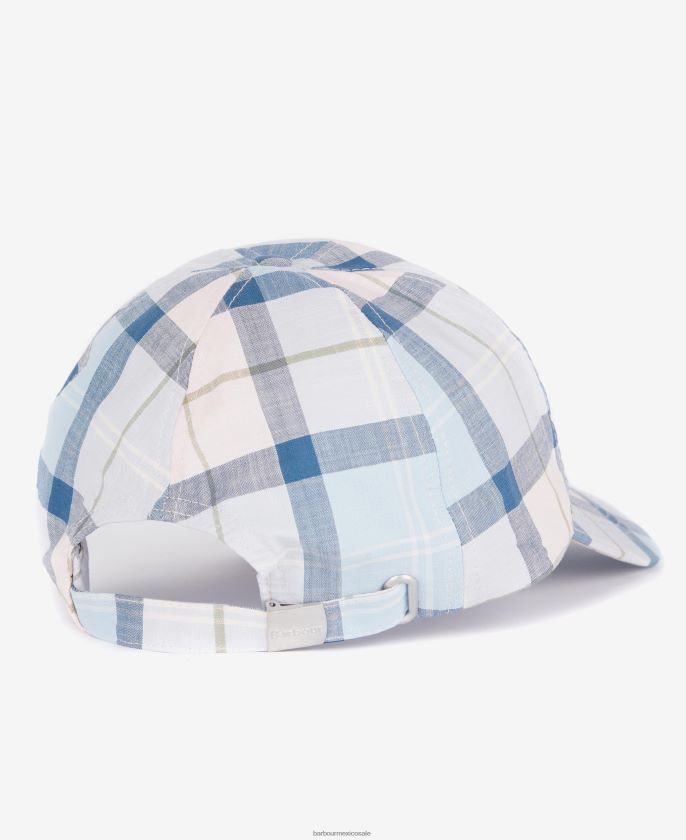 Barbour 8B6RFZ2303 accesorios azul cielo hombres gorra deportiva tartán
