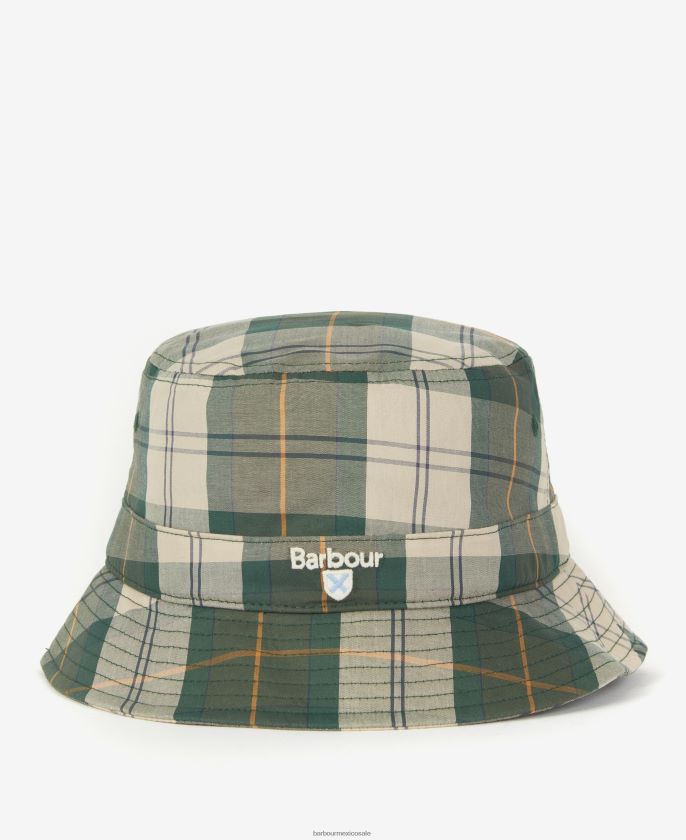 Barbour 8B6RFZ2304 accesorios deambular arena hombres sombrero de pescador de tartán