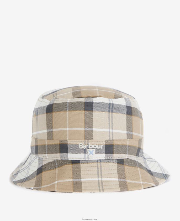 Barbour 8B6RFZ2311 accesorios deambular arena hombres sombrero de pescador de tartán