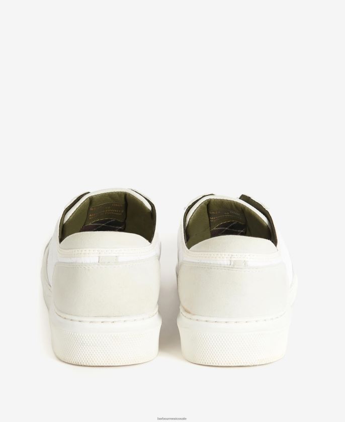 Barbour 8B6RFZ1310 calzado blanco clásico hombres zapatillas liddesdale