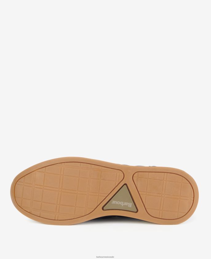 Barbour 8B6RFZ1314 calzado azul marino clásico hombres tenis Seth con acolchado de rombos