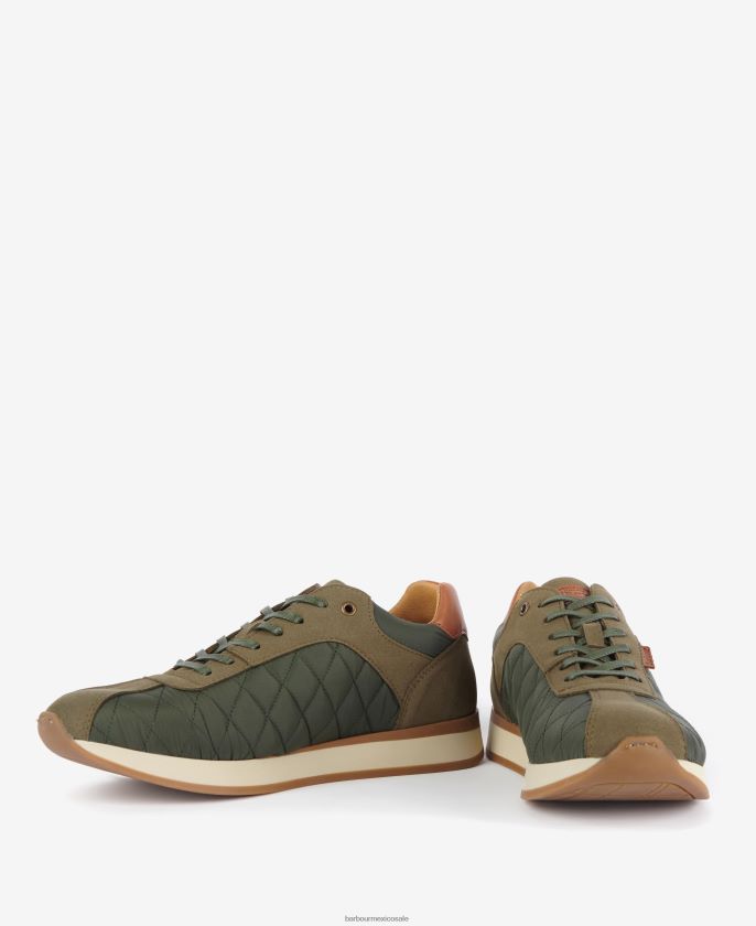 Barbour 8B6RFZ1317 calzado azul marino clásico hombres tenis Seth con acolchado de rombos