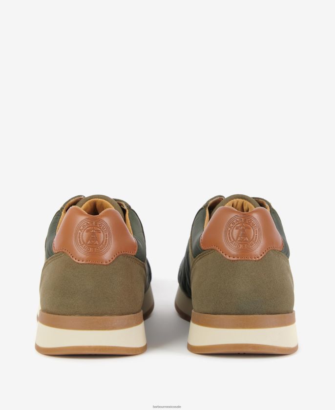 Barbour 8B6RFZ1317 calzado azul marino clásico hombres tenis Seth con acolchado de rombos