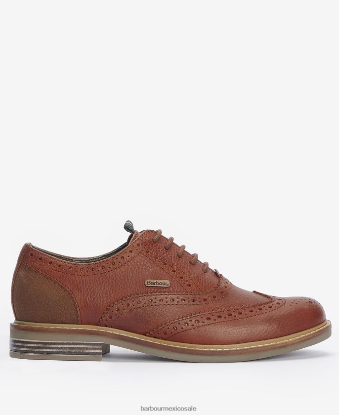 Barbour 8B6RFZ1328 calzado cedro molido hombres zapatos oxford de coche rojo