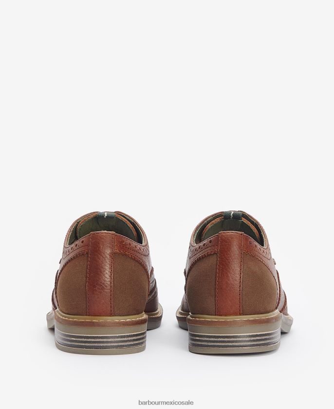 Barbour 8B6RFZ1328 calzado cedro molido hombres zapatos oxford de coche rojo
