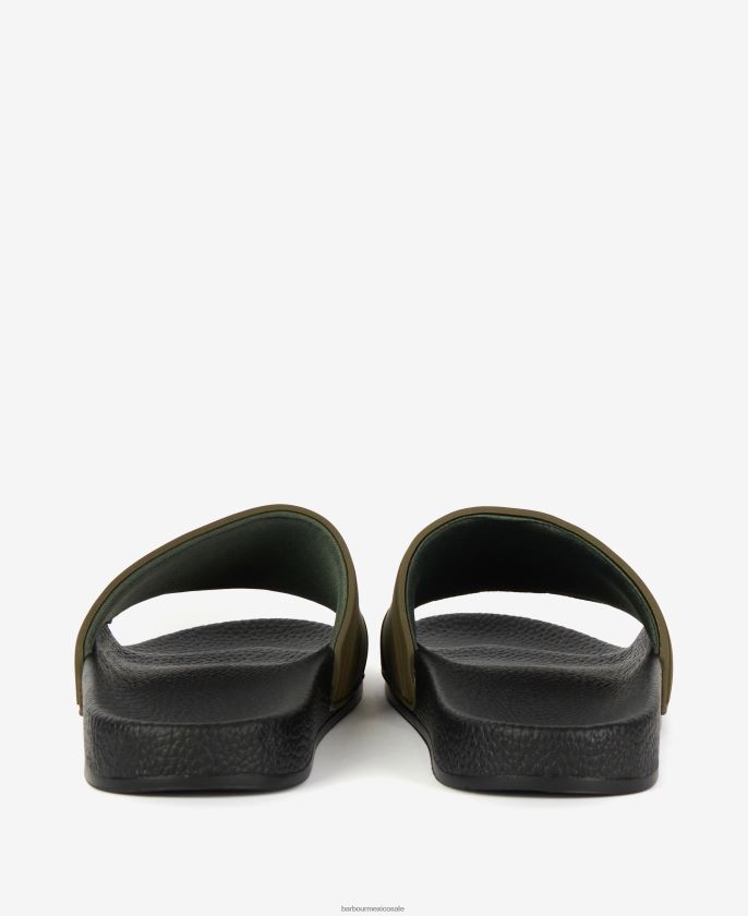 Barbour 8B6RFZ1302 calzado negro clásico hombres deslizadores con logo