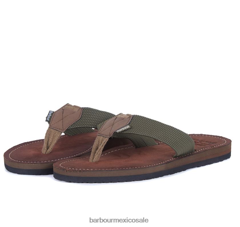 Barbour 8B6RFZ1303 calzado negro hombres sandalias de punta