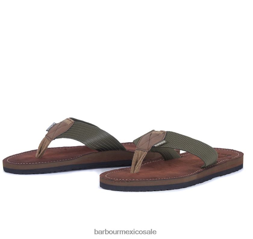 Barbour 8B6RFZ1303 calzado negro hombres sandalias de punta