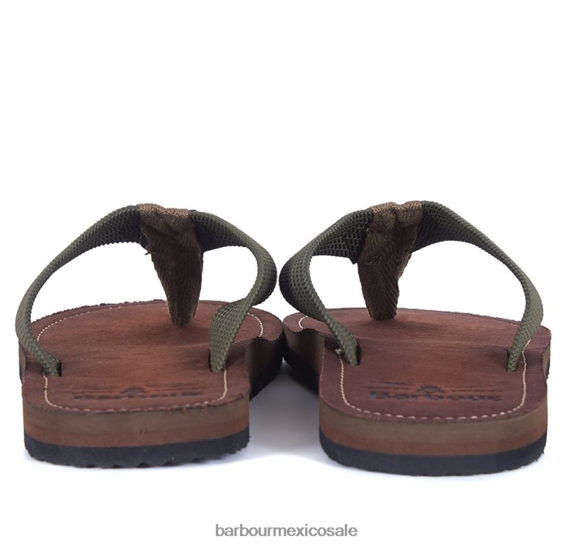 Barbour 8B6RFZ1303 calzado negro hombres sandalias de punta