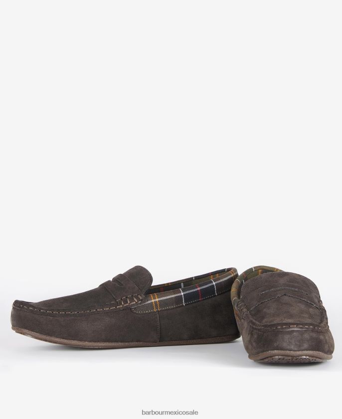 Barbour 8B6RFZ1245 calzado marrón hombres pantuflas porterfield