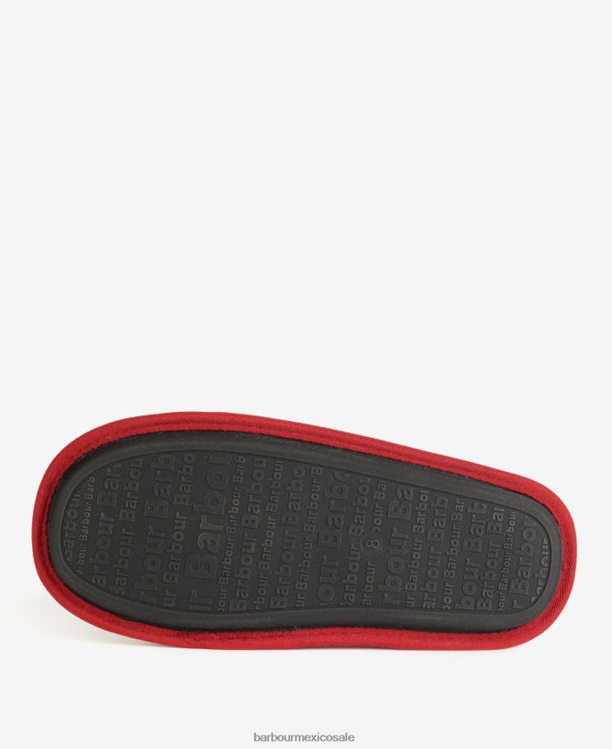 Barbour 8B6RFZ1254 calzado tartán rojo baya hombres zapatillas jóvenes