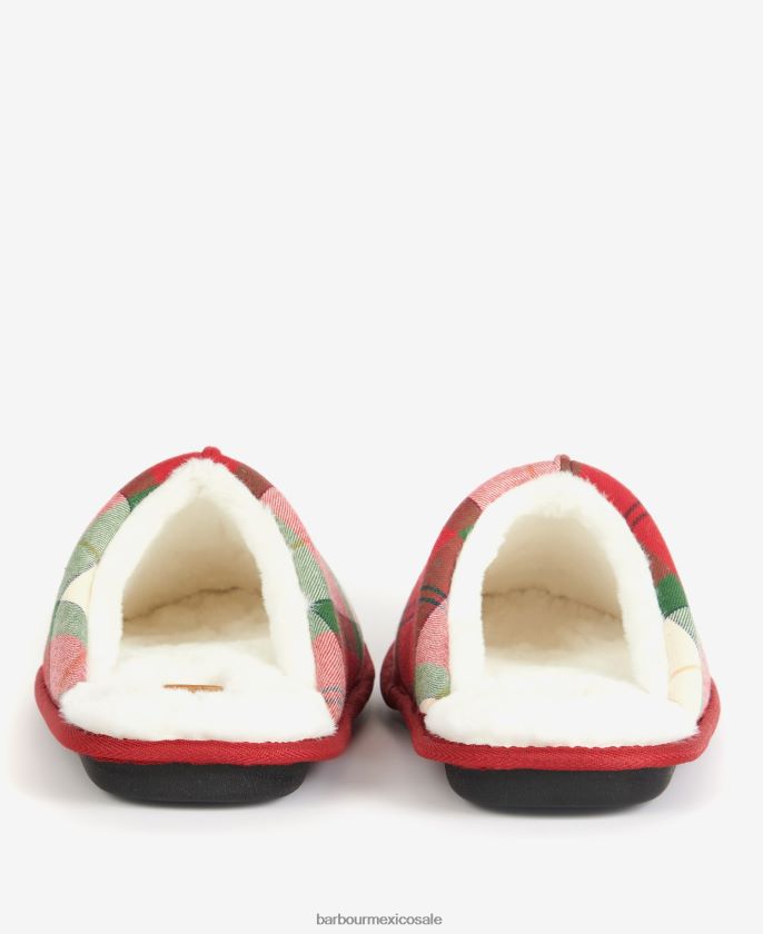 Barbour 8B6RFZ1254 calzado tartán rojo baya hombres zapatillas jóvenes