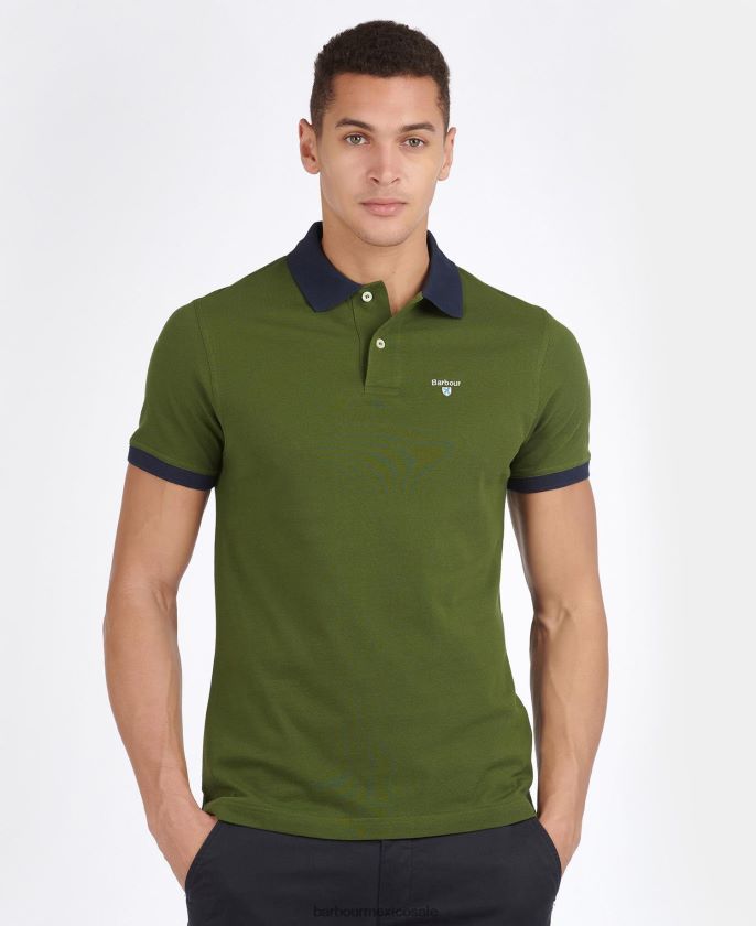 Barbour 8B6RFZ547 ropa patrimonio azul hombres playera tipo polo