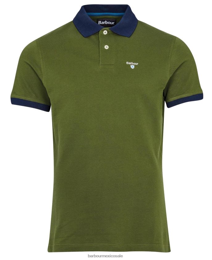Barbour 8B6RFZ547 ropa patrimonio azul hombres playera tipo polo