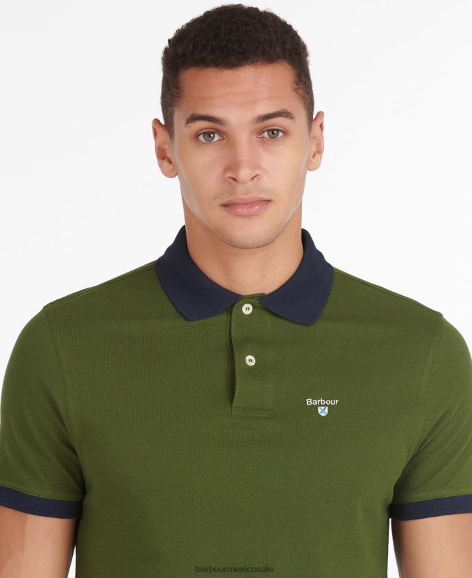 Barbour 8B6RFZ547 ropa patrimonio azul hombres playera tipo polo
