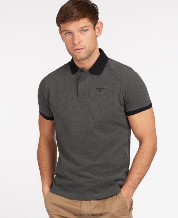 Barbour 8B6RFZ569 ropa oliva oscuro hombres polo de mezcla deportiva