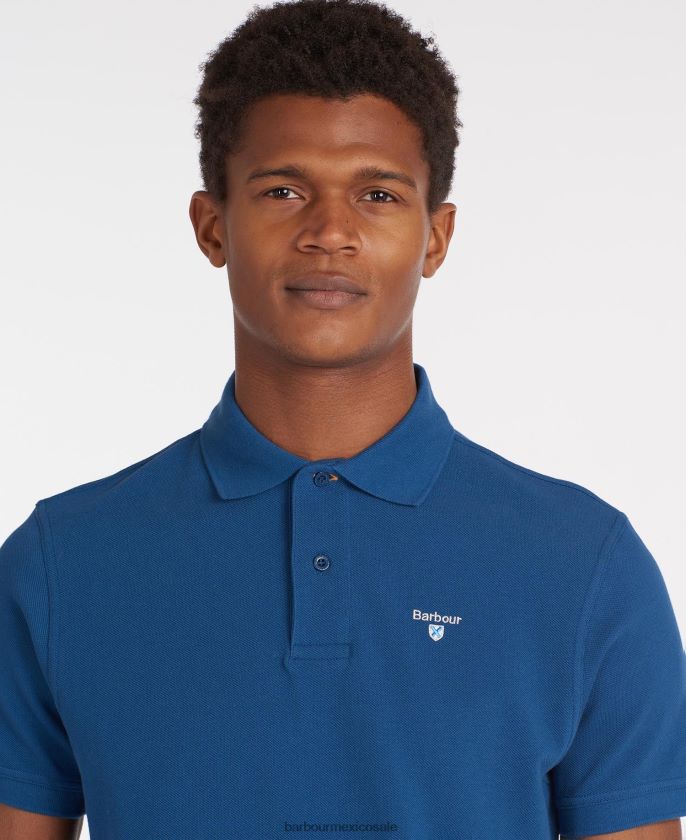 Barbour 8B6RFZ580 ropa azul atlantico hombres polo deportivo