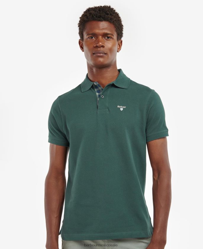 Barbour 8B6RFZ613 ropa piedra lavada hombres polo de piqué a cuadros