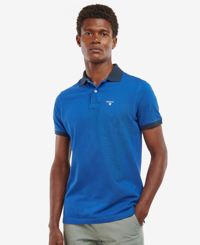 Barbour 8B6RFZ616 ropa Mónaco azul hombres playera tipo polo