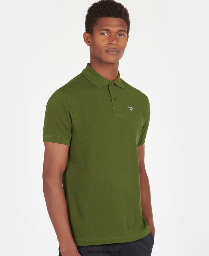 Barbour 8B6RFZ618 ropa carrera verde hombres polo deportivo