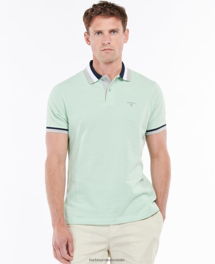 Barbour 8B6RFZ621 ropa menta polvorienta hombres polo fink