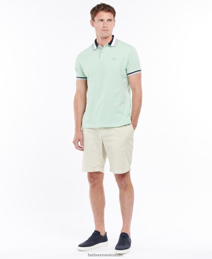 Barbour 8B6RFZ621 ropa menta polvorienta hombres polo fink