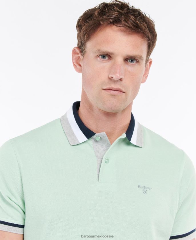 Barbour 8B6RFZ621 ropa menta polvorienta hombres polo fink
