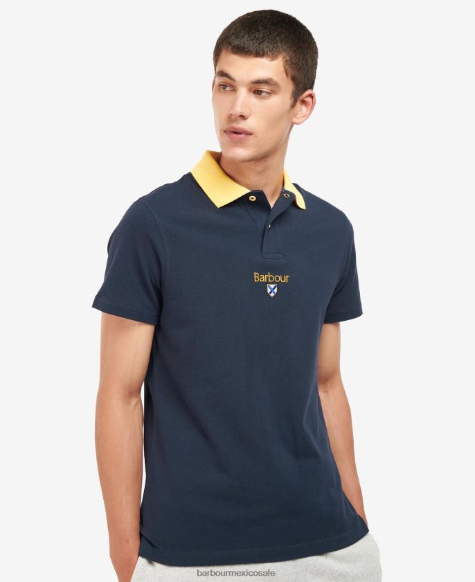 Barbour 8B6RFZ630 ropa azul marino clásico hombres polo de los fundadores