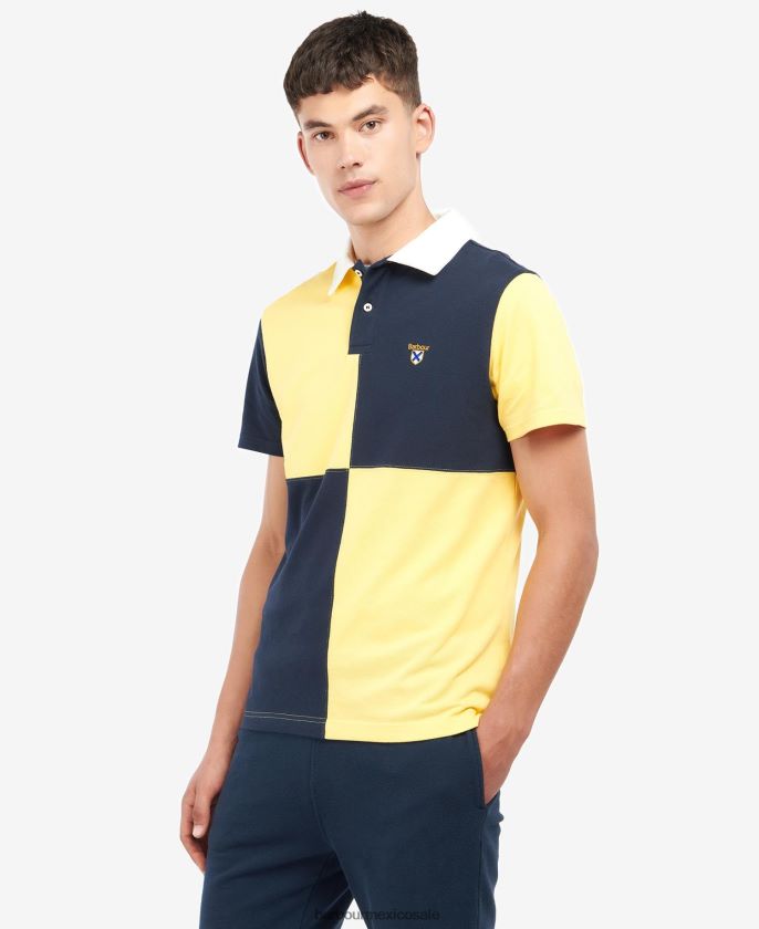 Barbour 8B6RFZ637 ropa azul marino clásico hombres polo clarendon a paneles