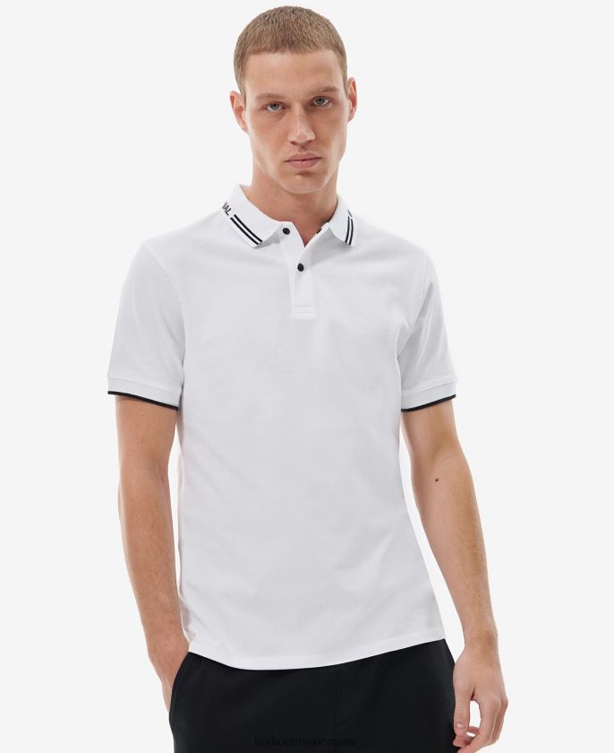 Barbour 8B6RFZ656 ropa blanco clásico hombres playera polo bates