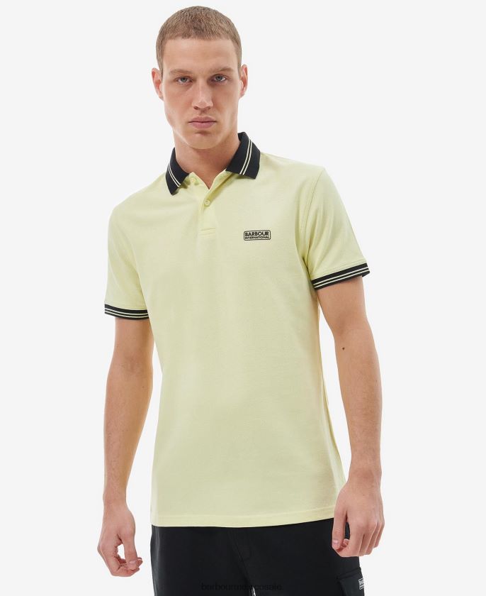 Barbour 8B6RFZ657 ropa azul desteñido hombres playera tipo polo con rastreador
