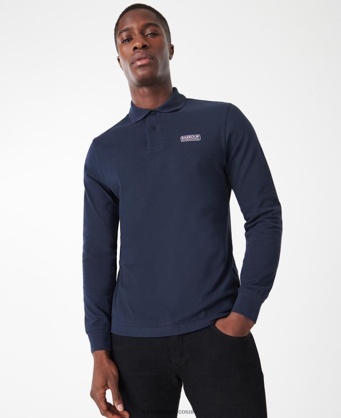 Barbour 8B6RFZ663 ropa negro hombres polo de manga larga