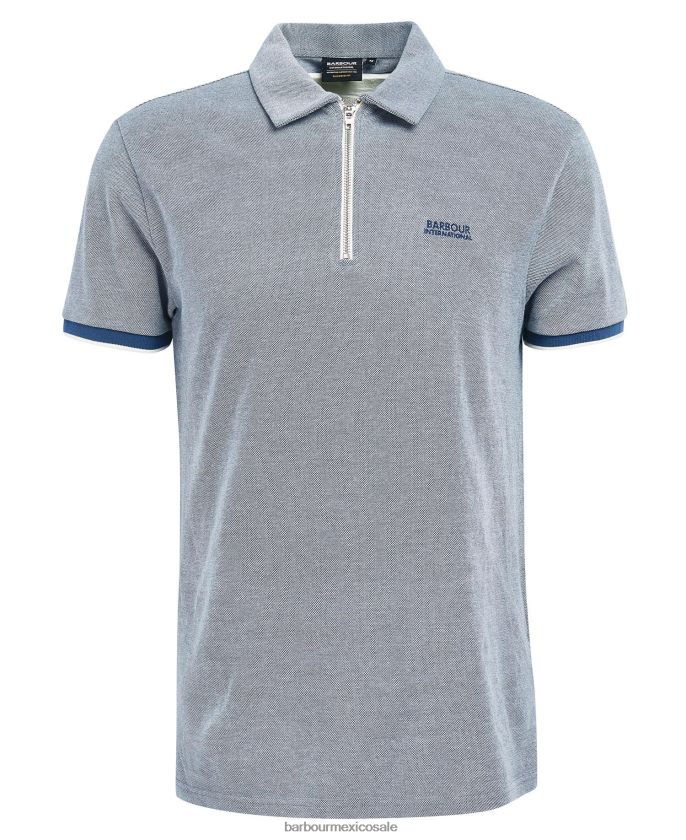 Barbour 8B6RFZ674 ropa Denim oscuro hombres hackear la camisa de polo
