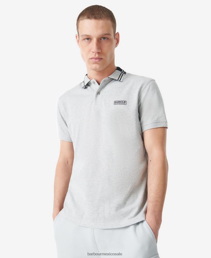 Barbour 8B6RFZ676 ropa gris marga hombres playera tipo polo con diseño de ziggy