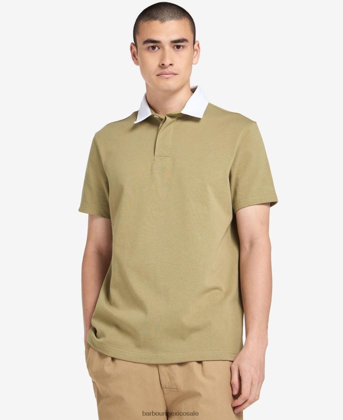 Barbour 8B6RFZ703 ropa aceituna blanqueada hombres playera polo wilson
