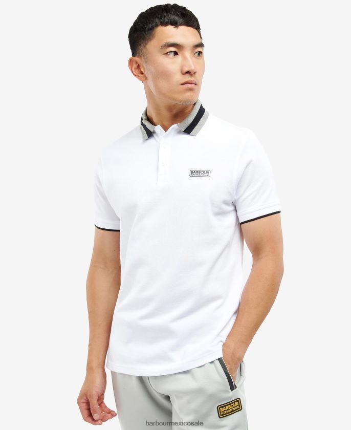 Barbour 8B6RFZ731 ropa blanco hombres polo aintree