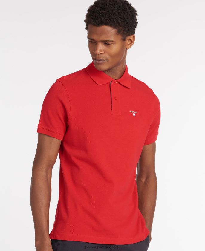 Barbour 8B6RFZ734 ropa blanco/piedra gris hombres polo de piqué a cuadros