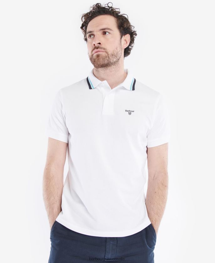 Barbour 8B6RFZ736 ropa blanco hombres polo de otterburn